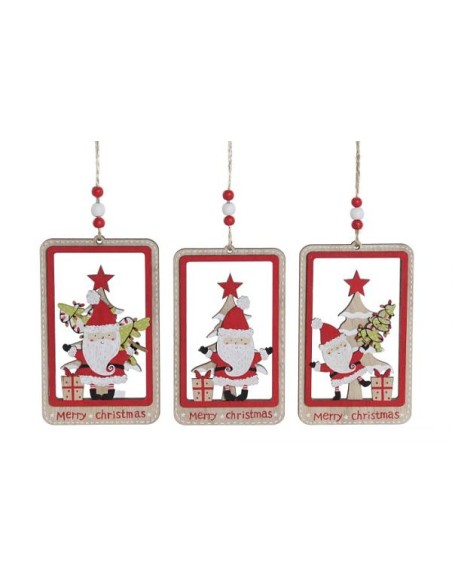 DECORACION COLGANTE MDF 8X0,5X13 NOEL 3 SURT.