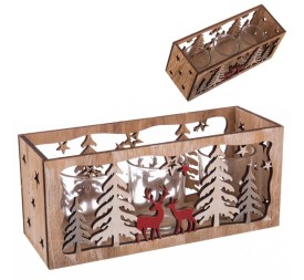 CAJA PORTAVELAS MADERA 23 X 10 X 8 CM