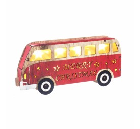 AUTOBÚS CON LUZ LED MADERA 20 X 3 X 10 CM