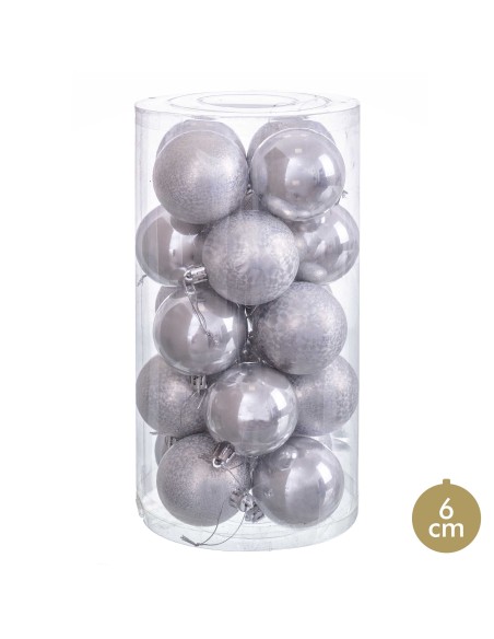 S/20 BOLAS PLATA 6 X 6 X 6 CM