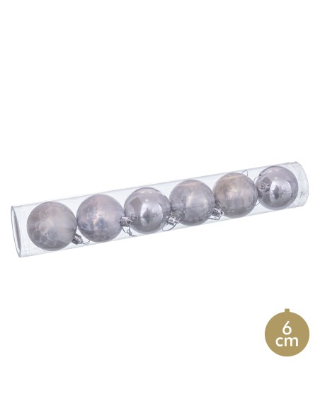 S/6 BOLAS PLATA 6 X 6 X 6 CM