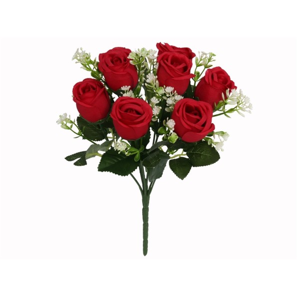 RAMO BOUQUET CAPULLOS X 8-31 CM (ROJO)