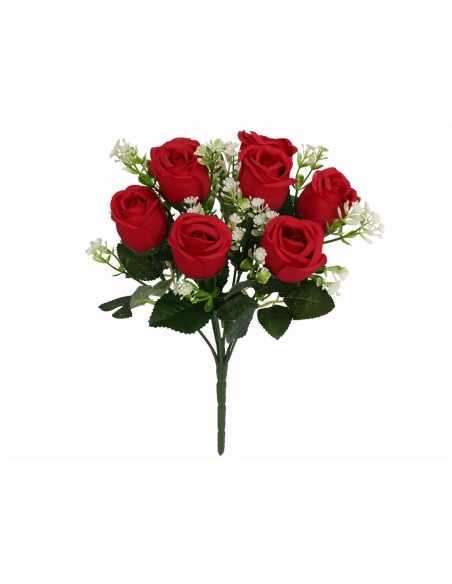 RAMO BOUQUET CAPULLOS X 8-31 CM (ROJO)