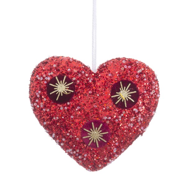 COLGANTE CORAZÓN FOAM ROJO 13 CM