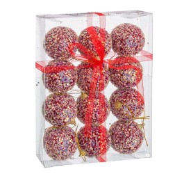 S/12 BOLAS GLITTER FOAM ROJO 6 X 6 X 6 CM
