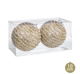 S/2 BOLAS POLYFOAM ORO 10 X 10 X 10 CM