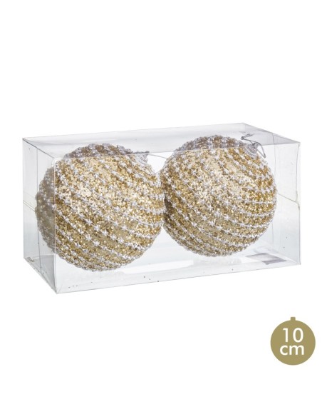 S/2 BOLAS POLYFOAM ORO 10 X 10 X 10 CM