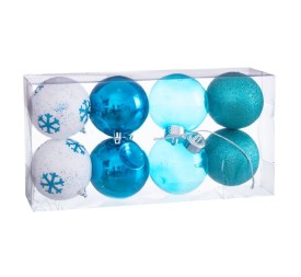S/8 BOLAS DECORADA FOAM AZUL 8 X 8 X 8 CM