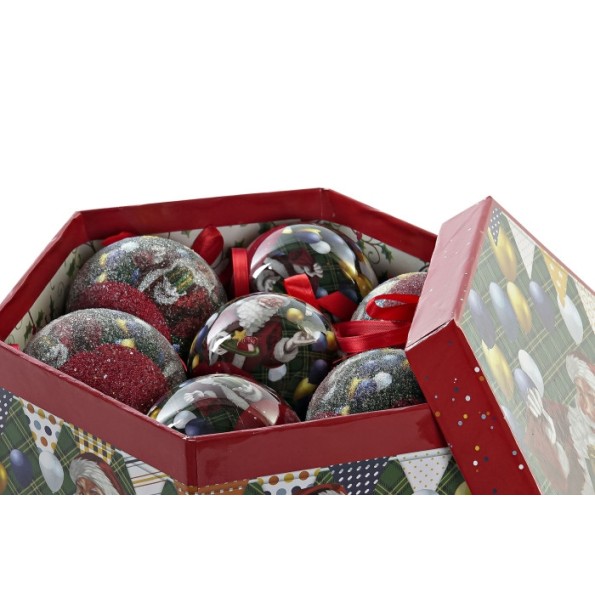 BOLA DECORACION SET 7 PVC 7,5X7,5X12 7 PAPA NOEL