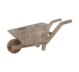 MACETERO CARRETILLA MADERA  60x18x23cm