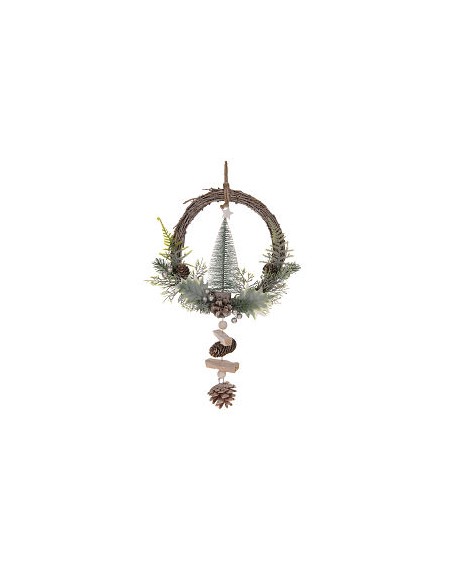 CORONA ARBOL Y PIÑAS 23x7x40cm