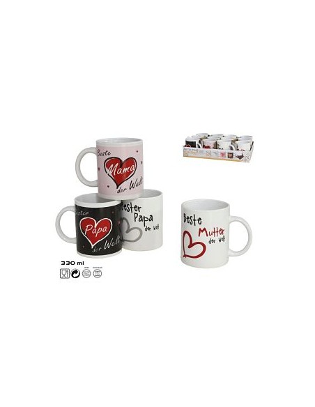 JARRA MUG MUM/DAD 330 ML 4 SURT. - CERAM