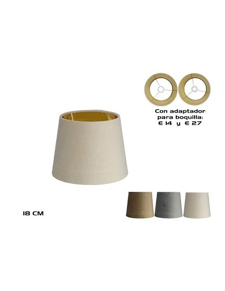 PANTALLA  BOMBAY 18X14CM 3SU C/ADAP E/27