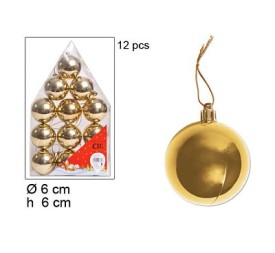 12 BOLAS ORO 60MM MAT/MET EN CASITA