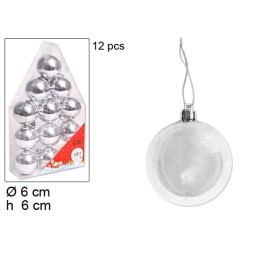 12 BOLAS PLATA 60MM MAT/MET EN CASITA