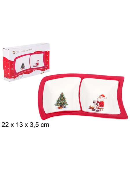 ENTREMESERA CERAMICA NAVIDAD 22x13cm