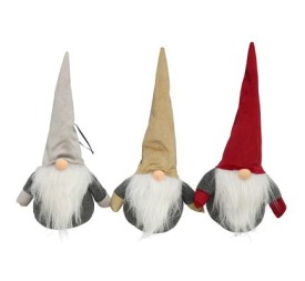 COLGANTE GNOMO GRIS 10X33CM 3 SURTIDOS