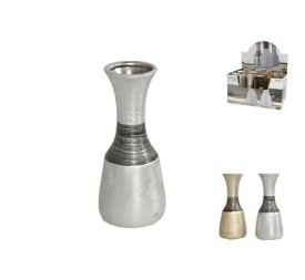 JARRÓN PLUTÓN 6,5X15CM GRÉS ORO/PLATA SU