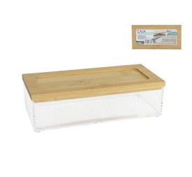 CAJA PORTATODO 19X19 CM TAPA BAMBÚ