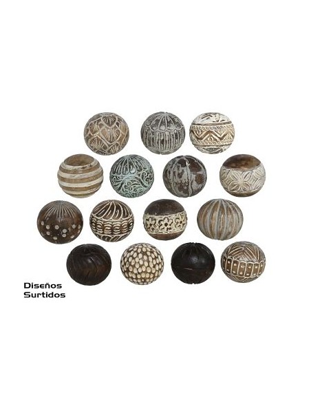 BOLA DECORATIVA 7,5CM DIA. - MADERA