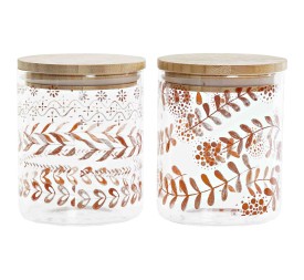 BOTE BOROSILICATO BAMBU 10X10X12,5 700 ML, 2 SURT.
