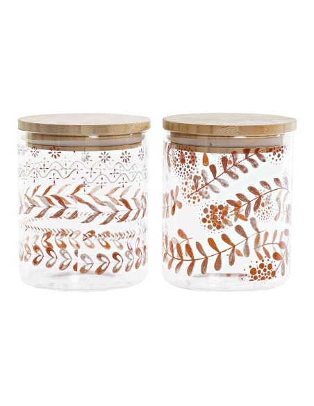 BOTE BOROSILICATO BAMBU 10X10X12,5 700 ML, 2 SURT.