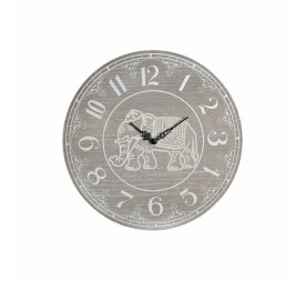 RELOJ PARED MDF 30X3X30 ELEFANTES DECAPE BLANCO