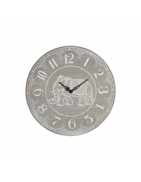 RELOJ PARED MDF 30X3X30 ELEFANTES DECAPE BLANCO