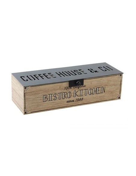CAJA INFUSIONES MADERA 22X9X6 COFFEE NATURAL CAJA INFUSIONES MADERA 22X9X6 COFFEE NATURAL