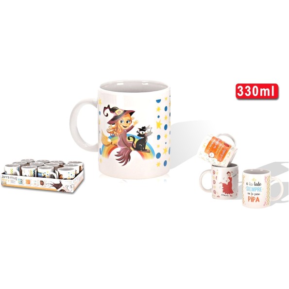 JARRA MUG STORY 330 ML 4 SURT. - CERAMIC