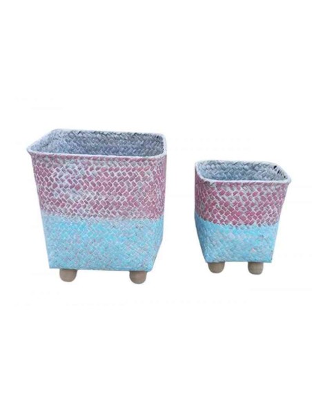 S/2 CESTOS (16*19 / 12*16) (AZUL-ROSA)