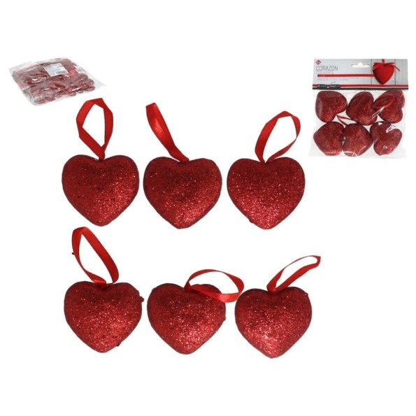 CORAZON COLGANTE X6  LOVE 5X4,5X2CM