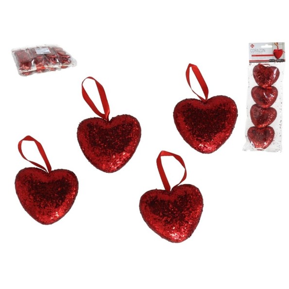 CORAZON COLGANTE X4  LOVE 6,5X6X2CM