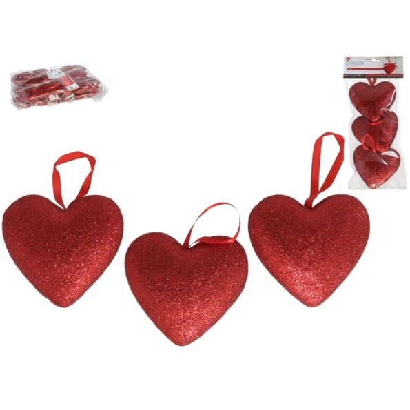 CORAZON COLGANTE X3  LOVE 9X8X3 CM