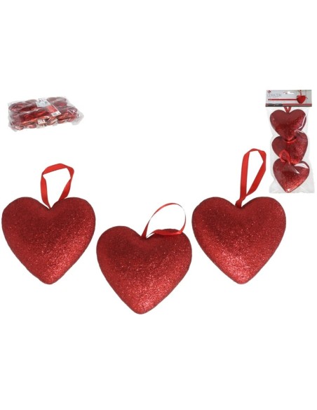 CORAZON COLGANTE X3  LOVE 9X8X3 CM