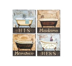 DECORACION PARED METAL 30X1X30 BAÑO 4 SURT.