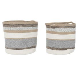CESTA SET 2 ALGODON JUTE 38X38X40 GRIS