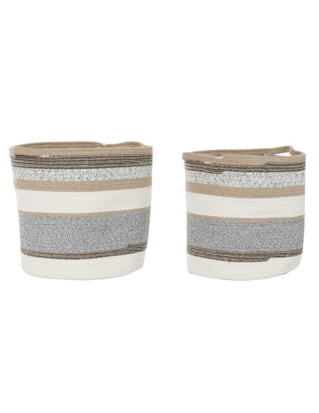 CESTA SET 2 ALGODON JUTE 38X38X40 GRIS