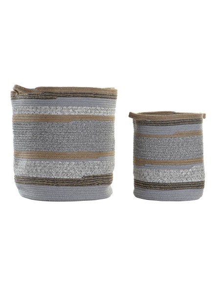CESTA SET 2 ALGODON JUTE 40X40X45 27X37 GRIS