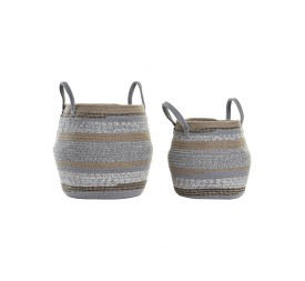 CESTA SET 2 ALGODON JUTE 28X28X36 GRIS