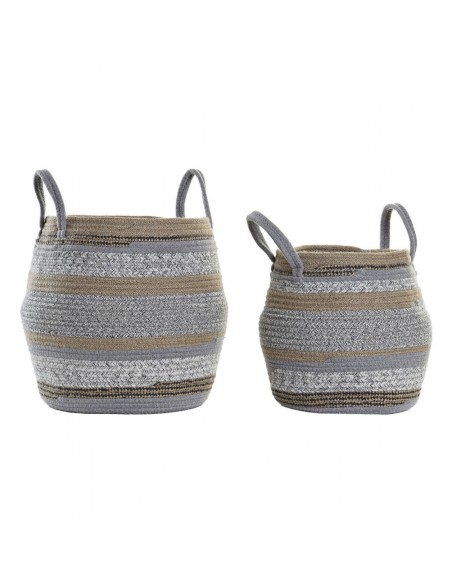 CESTA SET 2 ALGODON JUTE 28X28X36 GRIS