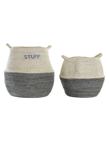 CESTA SET 2 FIBRA MAIZ 30X30X38 GRIS