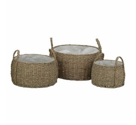 CESTA SET 3 SEAGRASS ALGODON 38X38X20 NATURAL