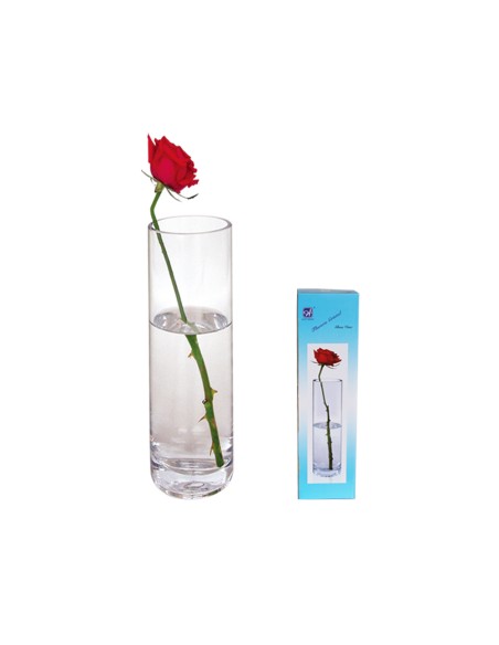 FLORERO CRISTAL RED.10*40CM