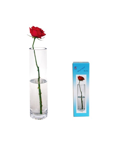 FLORERO CRISTAL RED 8X30CM