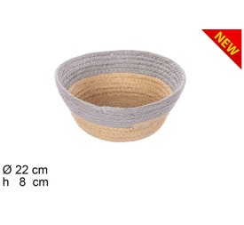 CESTA CUERDA PAPEL NATURAL/GRIS SIN ASAS