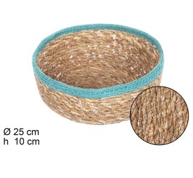 CESTA SEAGRASS REDONDA CON BORDE YUTE