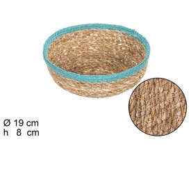 CESTA SEAGRASS REDONDA CON BORDE YUTE (8643)