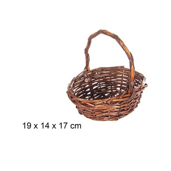 CESTA MIMBRE OVALADA CAOBA 19x14cm