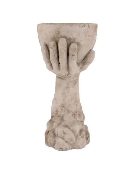 MACETERO CEMENTO MANO 15,5x14,5x30,5cm